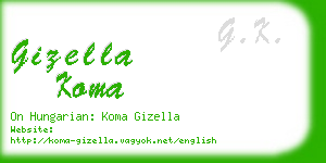gizella koma business card